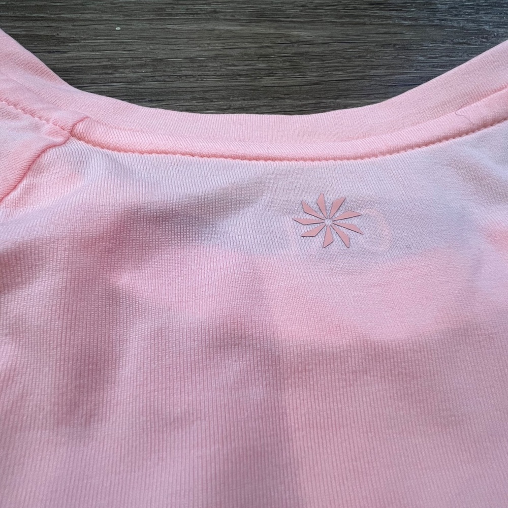 Athleta Girl Home Run Short Sleeve Tee, Knot Front, Creamsicle Orange Size XL/14 - Picture 11 of 12